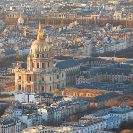 Aerial view of Les Invalides in Paris